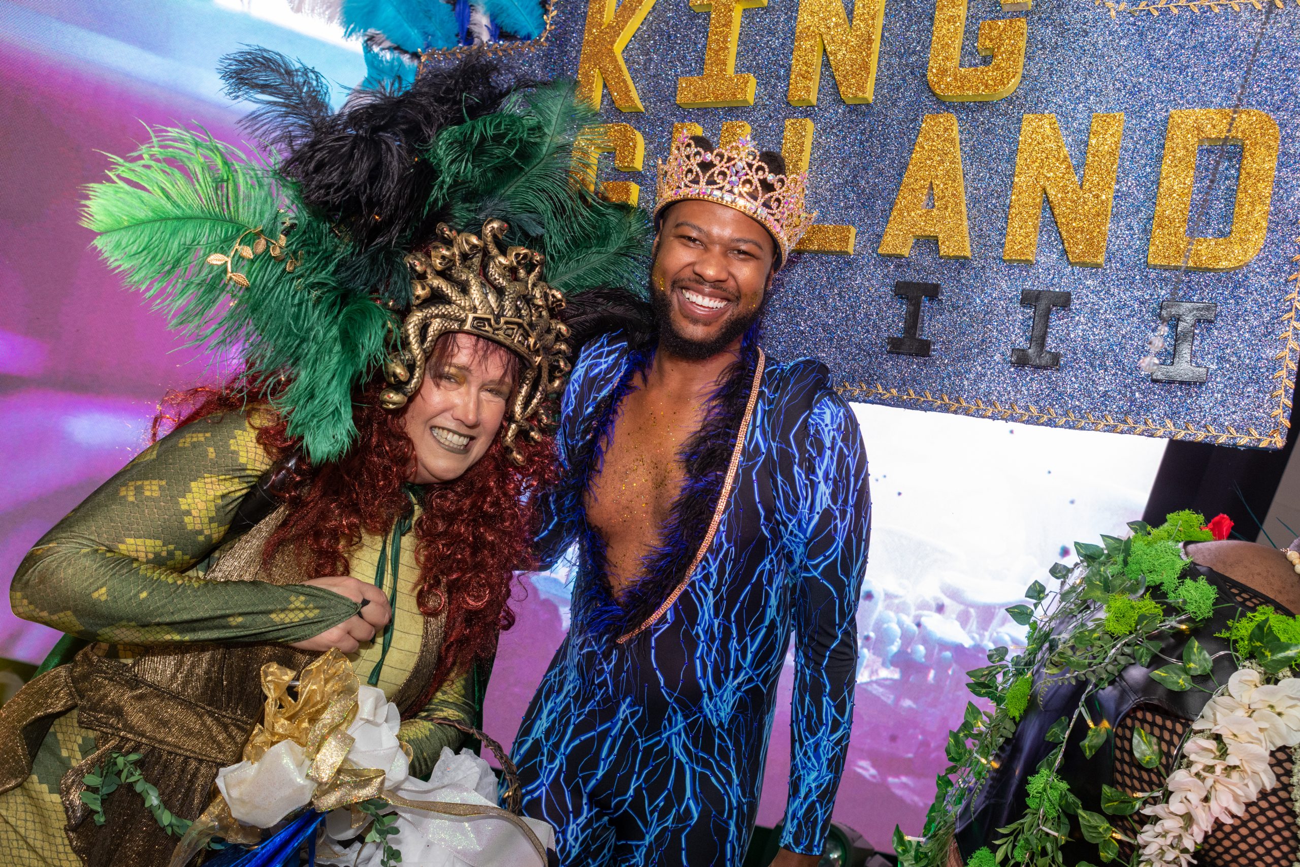 Queen Robin Ramsey and King Brandon Manning at Krewe of Highland Grand Bal 2023