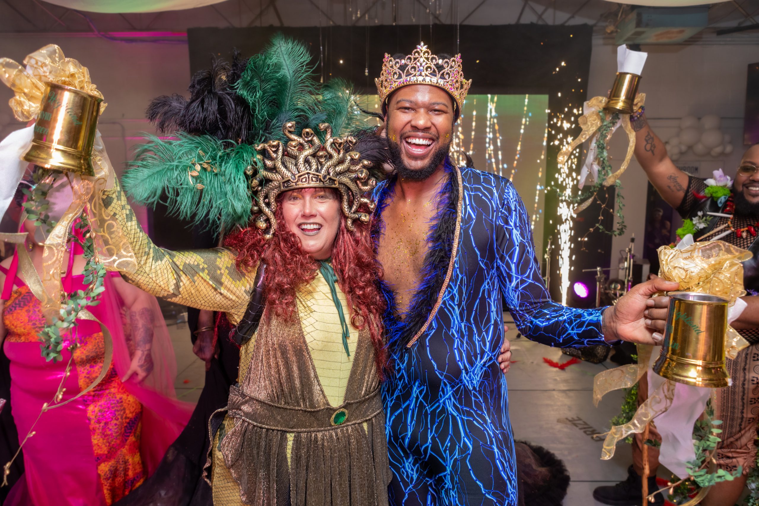 Queen Robin Ramsey and King Brandon Manning at Krewe of Highland Grand Bal 2023
